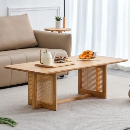 CosmoRoot Modern Rectangle Coffee Table With Spacious Wooden Top, Sleek Finish And Minimalist Living Room Design