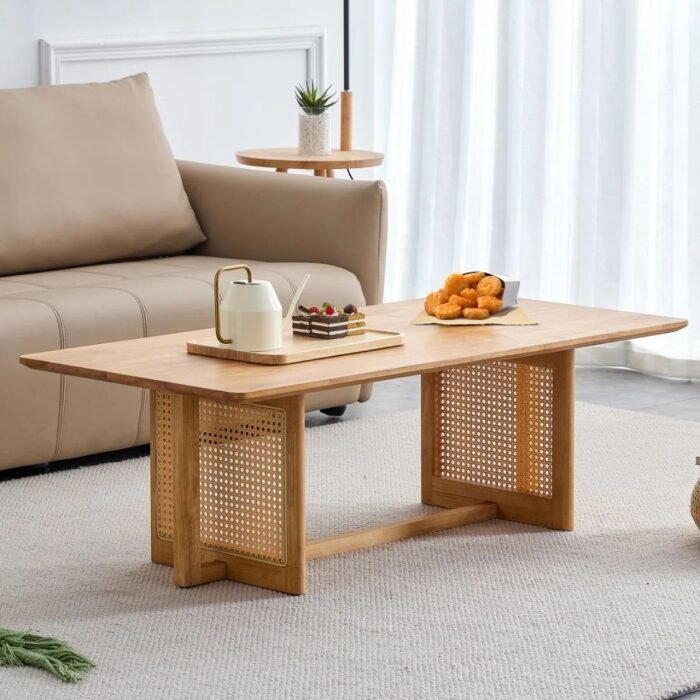 CosmoRoot Modern Rectangle Coffee Table With Spacious Wooden Top, Sleek Finish And Minimalist Living Room Design - Image 1