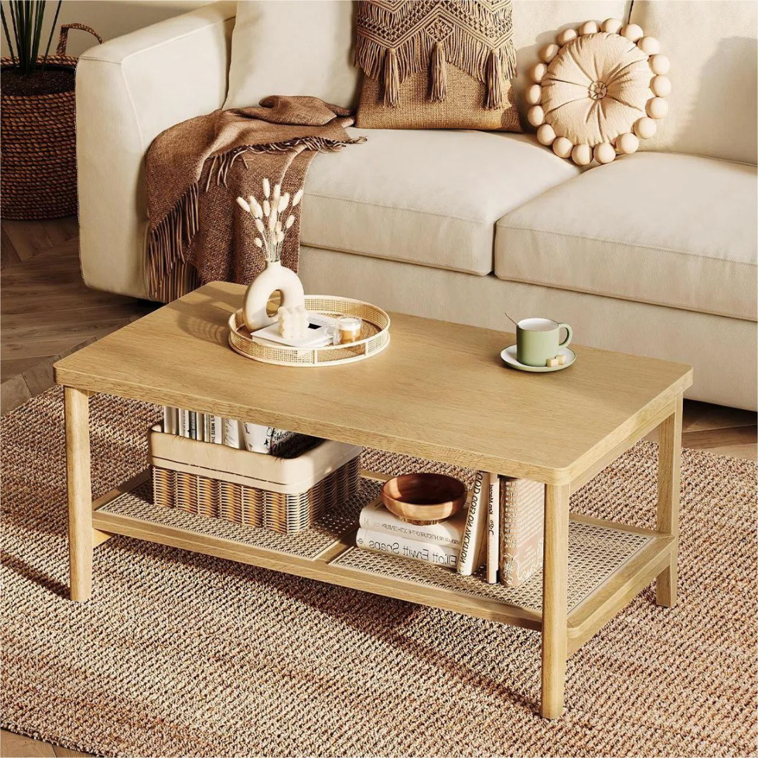 1 Moderna Curve Designer Coffee Table With Smooth Curved Edges, Premium Wooden Finish And Contemporary Living Room Style - Image 1