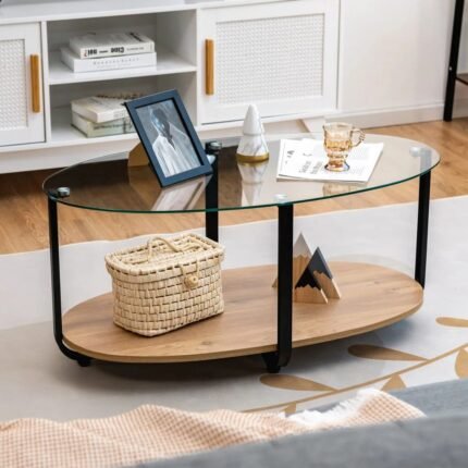 SerenEdge Elegant Solid Wood Living Table With Smooth Finish and Stylish Minimalist Design For Living Rooms