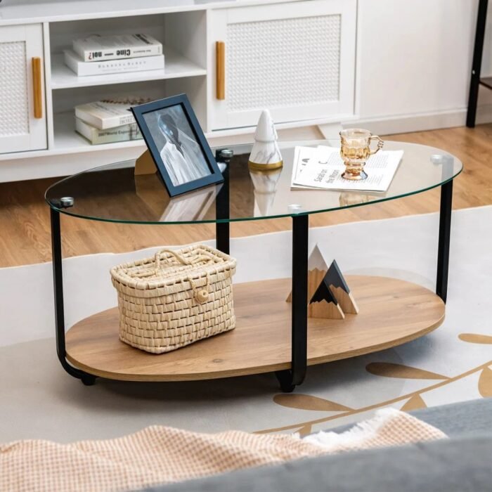 SerenEdge Elegant Solid Wood Living Table With Smooth Finish and Stylish Minimalist Design For Living Rooms - Image 1