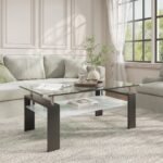 VistaHaven Living Room Table,Rectangle Coffee Table With Storage - Image 2