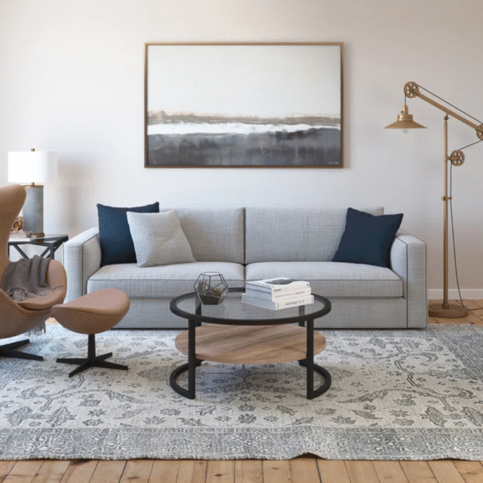 Contemporary Solid Wood Center Table With Wide Polished Top, Strong Frame And Decorative Modern Lifestyle Look - Image 3