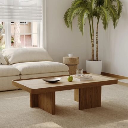 SerenEdge Luxurious Modern Living Table with Minimalist Look and Strong Wooden Construction