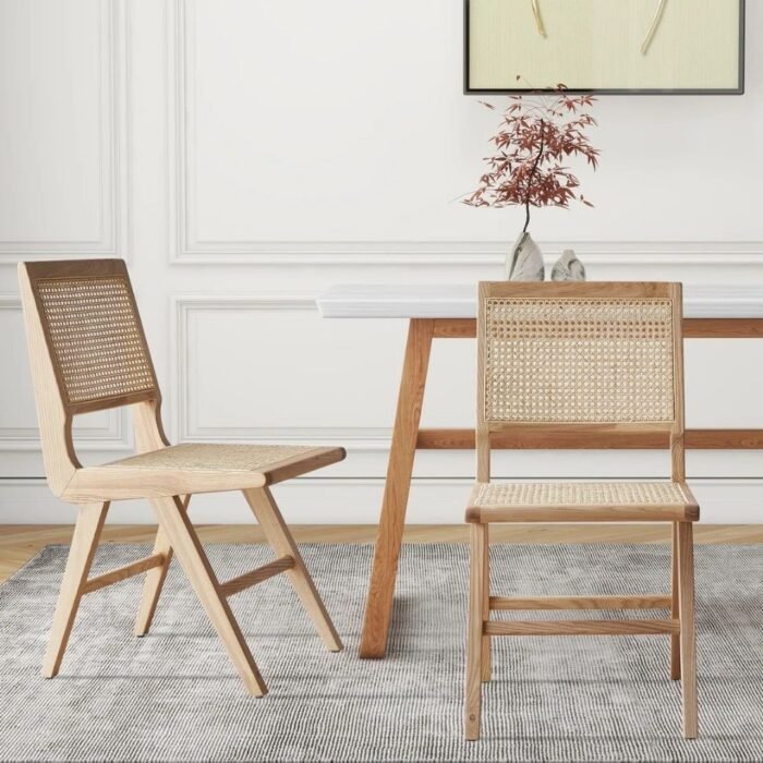 Solid Wood Cane Side Chair (Set of 2) - Image 1