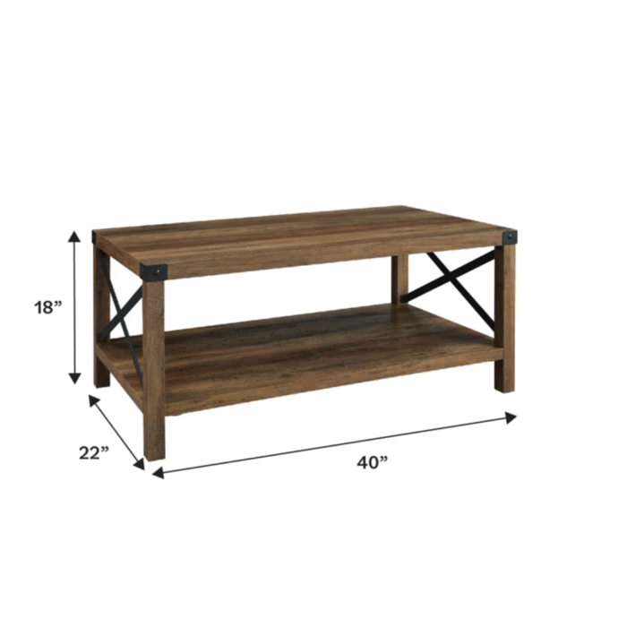 NovaBloom Designer Coffee Table With Open Storage Shelf, Elegant Wooden Texture And Strong Build - Image 10