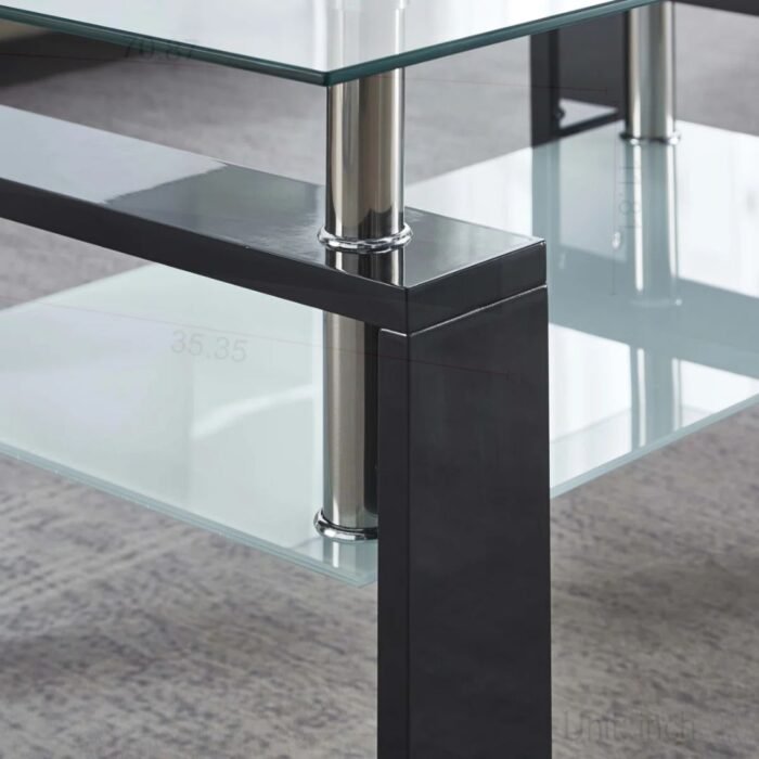 VistaHaven Living Room Table,Rectangle Coffee Table With Storage - Image 3