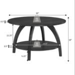 LoomEdge Elegant Round Coffee Table With Lower Storage Shelf, Polished Top And Modern Aesthetic Design - Image 5