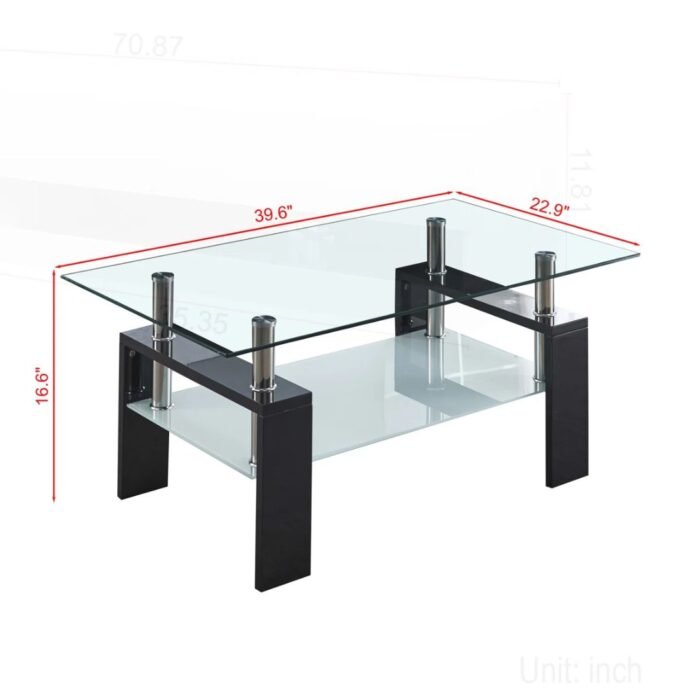 VistaHaven Living Room Table,Rectangle Coffee Table With Storage - Image 6