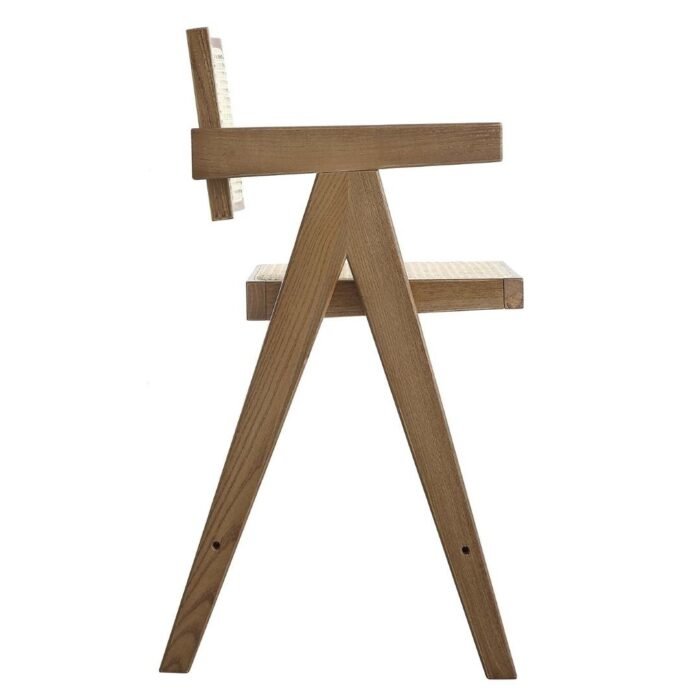 Walnut Cane Rattan Solid Beech Wood Counter Stool - Image 6