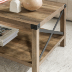 NovaBloom Designer Coffee Table With Open Storage Shelf, Elegant Wooden Texture And Strong Build - Image 5