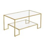 Prismora 39.4" W Rectangle Glass Top Coffee Table with Storage - Image 7
