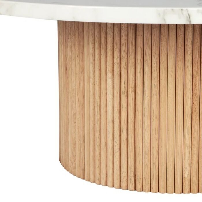 Ethereal Aura Marbled Wood Round Coffee Table - Image 5