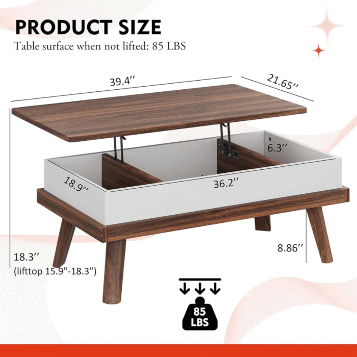 NexaForm Designer Coffee Table With Built-In Storage and Smooth Polished Surface - Image 5