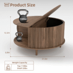 EchoForm Modern Round Coffee Table With Storage - Image 6