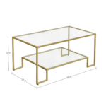 Prismora 39.4" W Rectangle Glass Top Coffee Table with Storage - Image 9