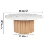 Ethereal Aura Marbled Wood Round Coffee Table - Image 7