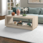 AuraStone Premium Solid Wood Coffee Table With Smooth Polished Finish And Elegant Contemporary Design - Image 2
