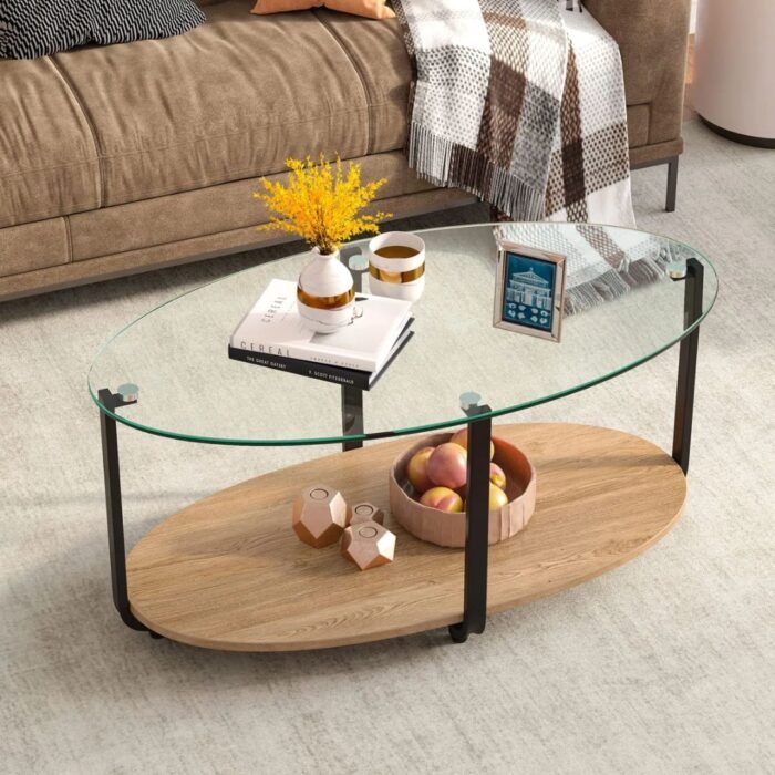 SerenEdge Elegant Solid Wood Living Table With Smooth Finish and Stylish Minimalist Design For Living Rooms - Image 2
