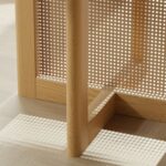 Round 46" Solid Wood and Rattan Dining Table - Image 5