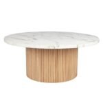 Ethereal Aura Marbled Wood Round Coffee Table - Image 4