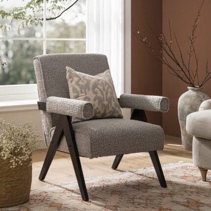 Black Oak Frame Accent Chair