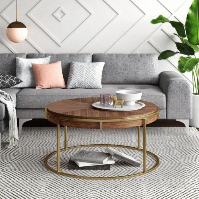VistaGlow Premium Wooden Center Table With Spacious Top, Sleek Finish And Modern Minimalist Living Room Design - Image 1