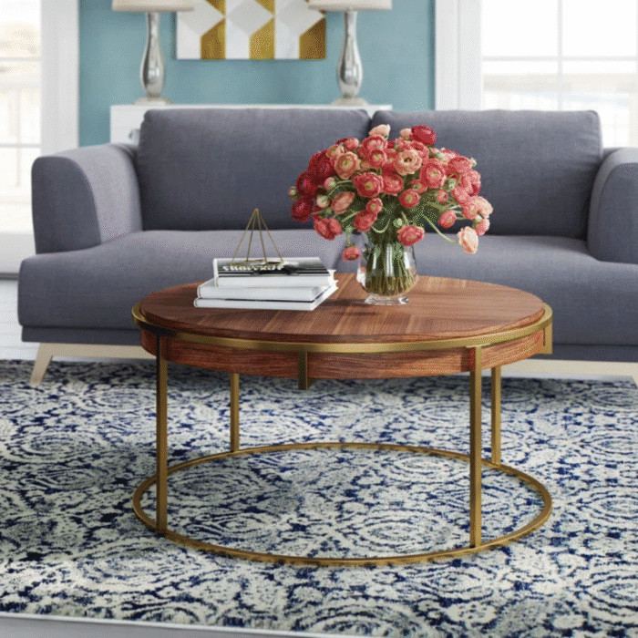 VistaGlow Premium Wooden Center Table With Spacious Top, Sleek Finish And Modern Minimalist Living Room Design - Image 2