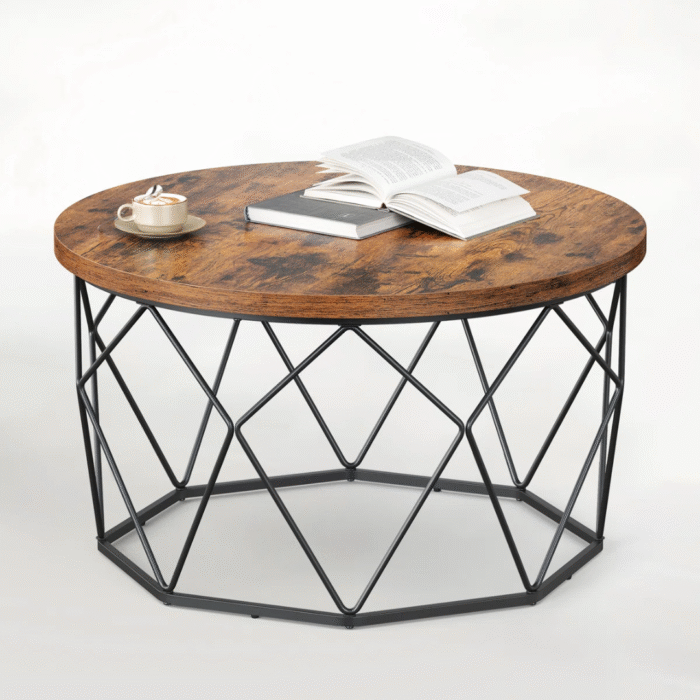 RusticNova Solid Wood Coffee Table wWith Spacious Rectangular Surface, Sturdy Legs And Rustic Contemporary Living Room Design - Image 6