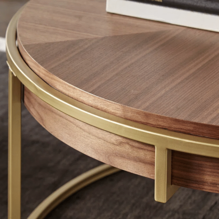 VistaGlow Premium Wooden Center Table With Spacious Top, Sleek Finish And Modern Minimalist Living Room Design - Image 3