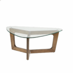 Tranquil Premium Glass Top Coffee Table With Solid Wood Frame and Elegant Contemporary Design For Living Room - Image 4
