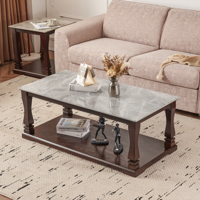 ArdenCraft Coffee Table with Storage Shelf for Living Room - Image 1