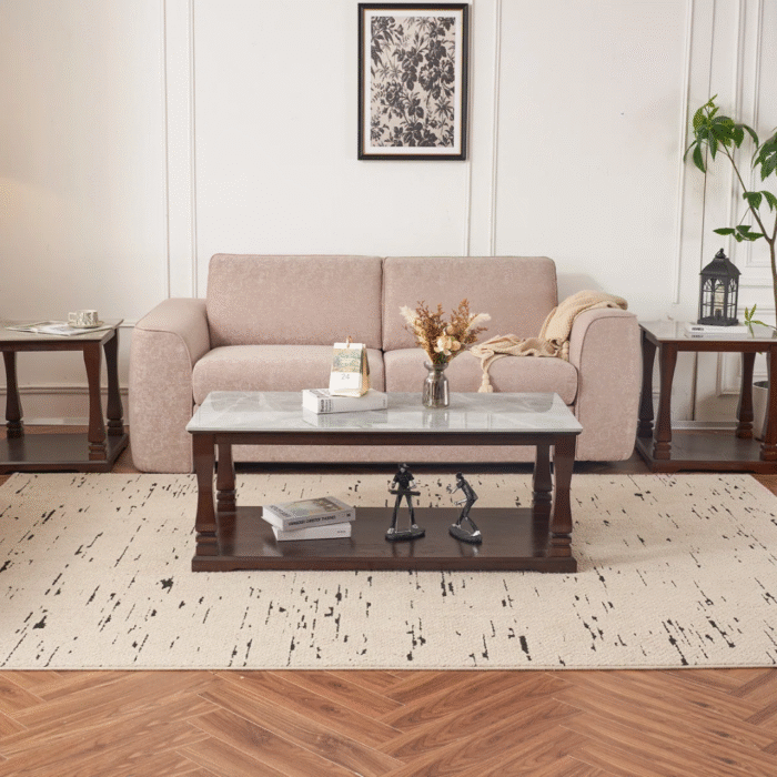 ArdenCraft Coffee Table with Storage Shelf for Living Room - Image 2