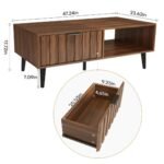 Urban Loom Coffee Table With 2 Fluted Drawers And Solid Wood Legs - Image 10