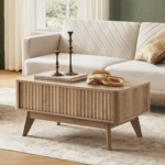 TerraBloom Premium Solid Wood Coffee Table With Spacious Surface, Contemporary Design And Elegant Living Room Styling