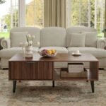 Urban Loom Coffee Table With 2 Fluted Drawers And Solid Wood Legs - Image 2
