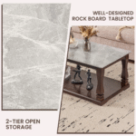 ArdenCraft Coffee Table with Storage Shelf for Living Room - Image 6