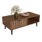 Urban Loom Coffee Table With 2 Fluted Drawers And Solid Wood Legs - Image 6