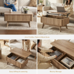 TerraBloom Premium Solid Wood Coffee Table With Spacious Surface, Contemporary Design And Elegant Living Room Styling - Image 6