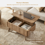 TerraBloom Premium Solid Wood Coffee Table With Spacious Surface, Contemporary Design And Elegant Living Room Styling - Image 4