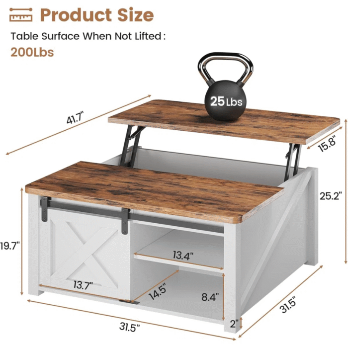 TimberGlow Solid Wood Coffee Table With Wide Surface, Polished Finish And Contemporary Minimalist Living Room Design - Image 8