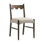 Wooden Set of 2 Dining Chairs, Oatmeal Fabric | Silver Oak Frame - Image 3