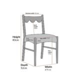 Wooden Set of 2 Dining Chairs, Oatmeal Fabric | Silver Oak Frame - Image 4