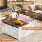 TimberGlow Solid Wood Coffee Table With Wide Surface, Polished Finish And Contemporary Minimalist Living Room Design - Image 4
