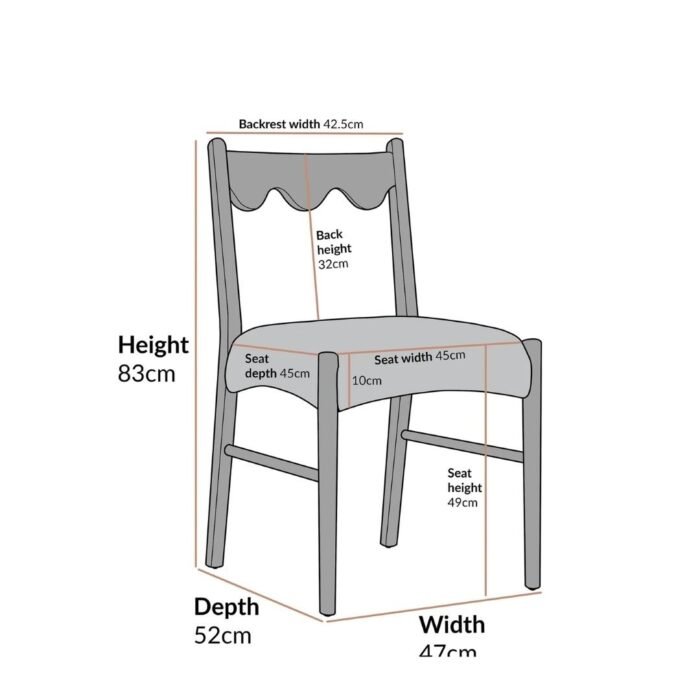 Wooden Set of 2 Dining Chairs, Oatmeal Fabric | Silver Oak Frame - Image 4