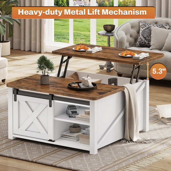 TimberGlow Solid Wood Coffee Table With Wide Surface, Polished Finish And Contemporary Minimalist Living Room Design - Image 5