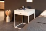 White Frame With Drawer Bedside Table - Image 3