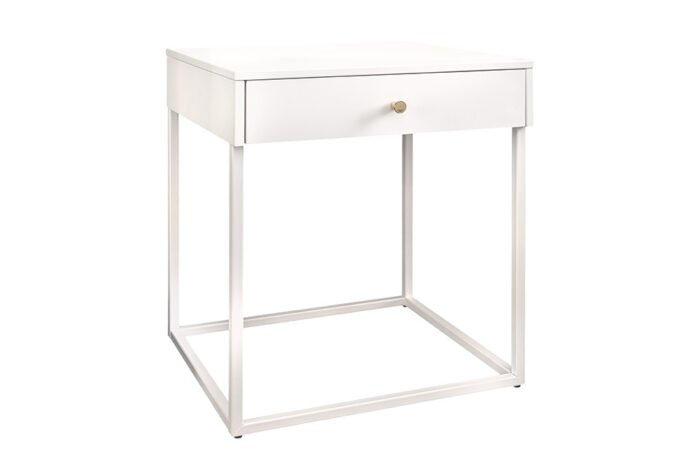 White Frame With Drawer Bedside Table - Image 9