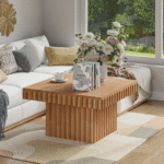 MysticLoom Rustic Charm Wooden Coffee Table With Natural Texture and Strong Build - Image 3