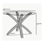 Round Glass Top Solid Wood Dining Table - Image 6